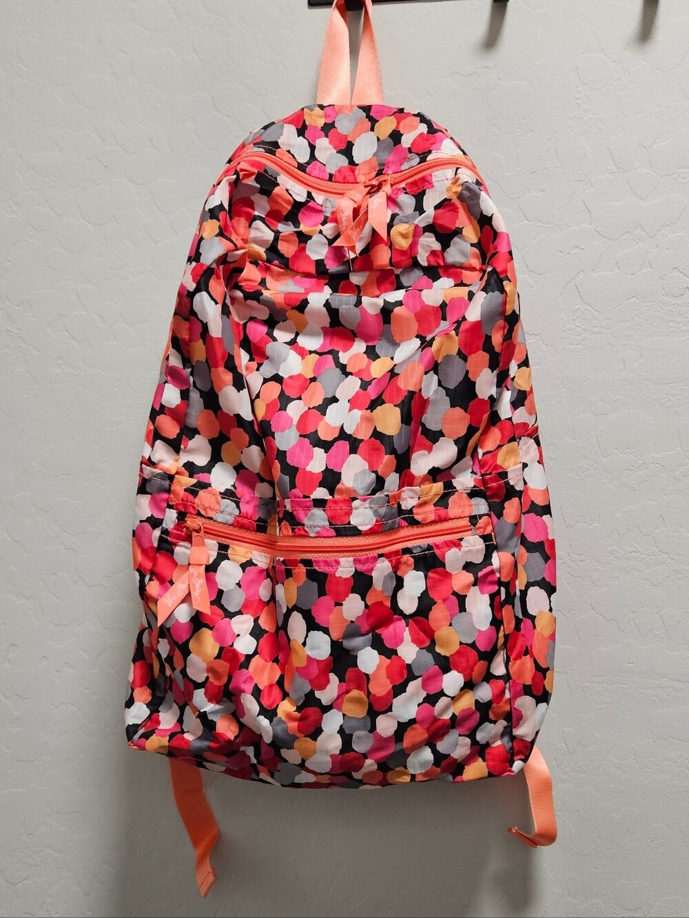 Vera Bradley Packable Foldable Backpack Pink Coral Dot